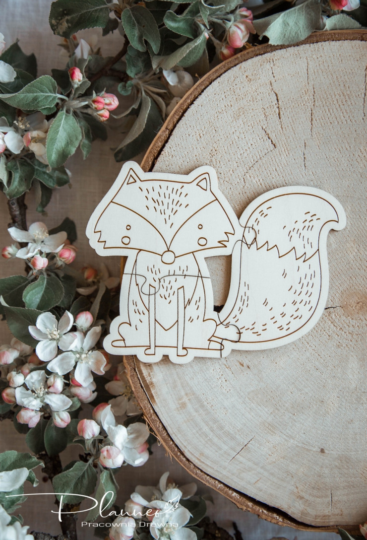 Drewniane Puzzle zwierzęta leśne