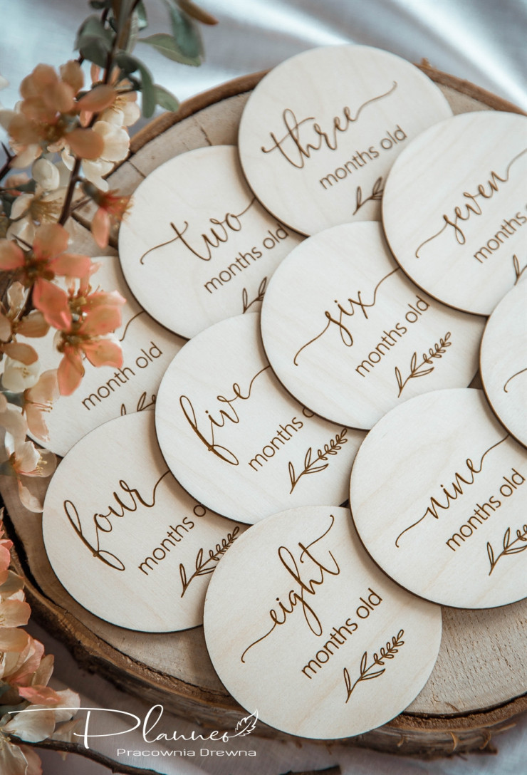 Tabliczki z miesiącami po angielsku
