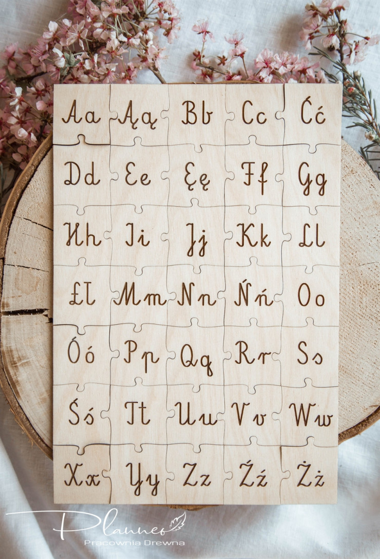 Drewniane Puzzle Alfabet