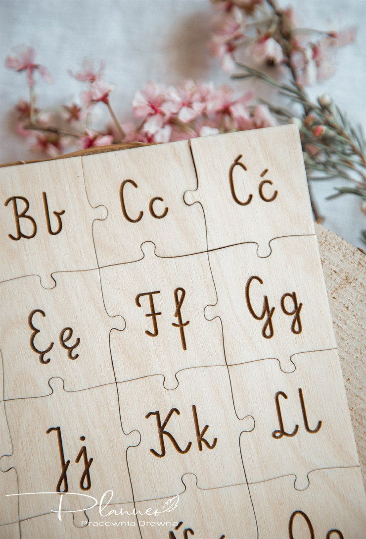 Drewniane Puzzle Alfabet