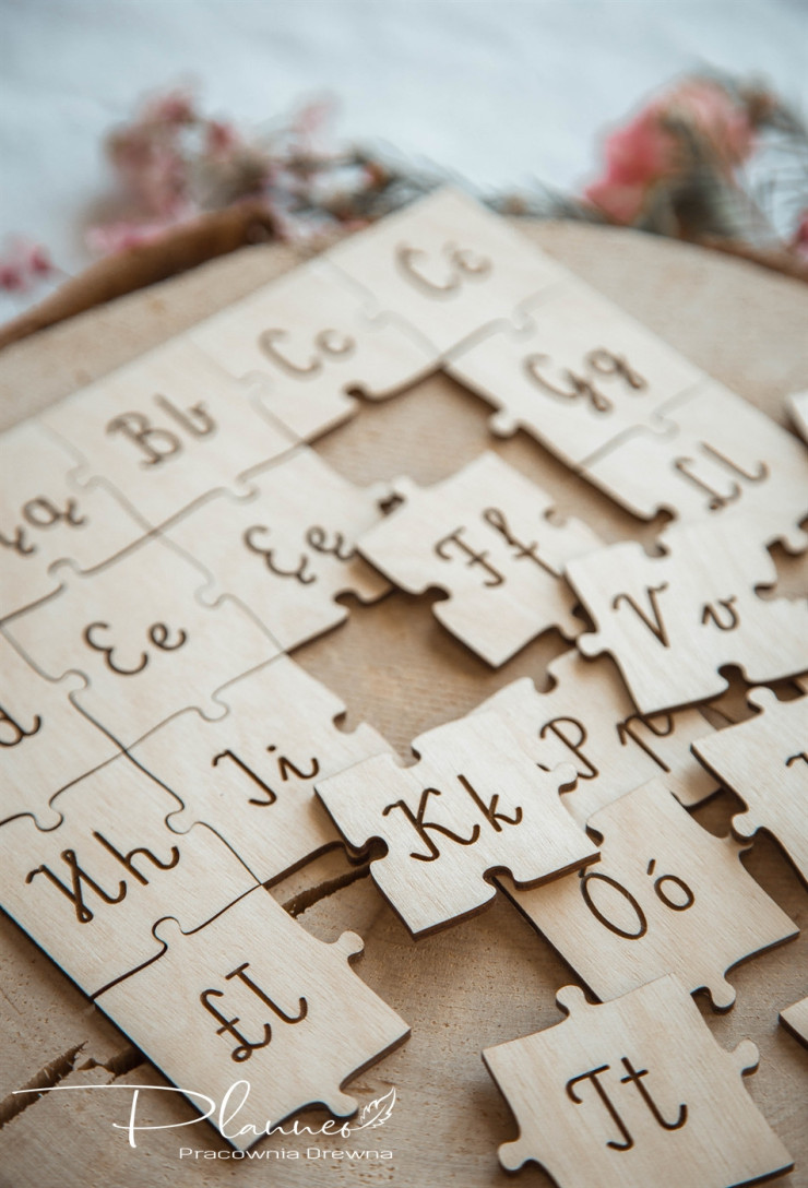Drewniane Puzzle Alfabet