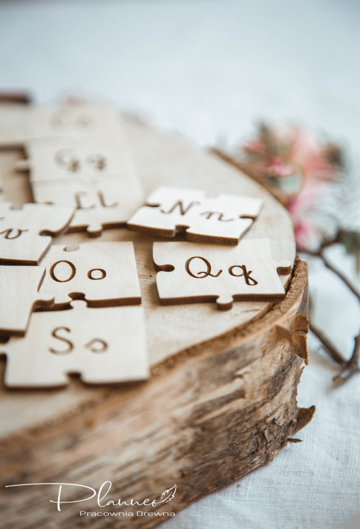 Drewniane Puzzle Alfabet