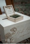 Grawerowany komplet skrzynka na koperty oraz pudełko na obrączki