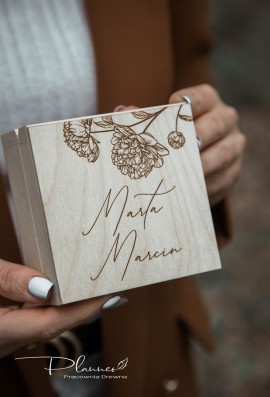 Komplet skrzynka na koperty oraz pudełko na obrączki