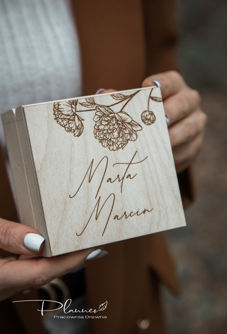 Komplet skrzynka na koperty oraz pudełko na obrączki