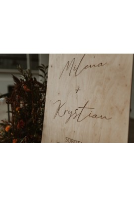 Tablica drewniana wesele