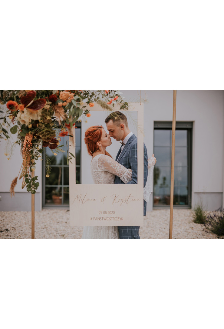 Drewniana ramka ślubna