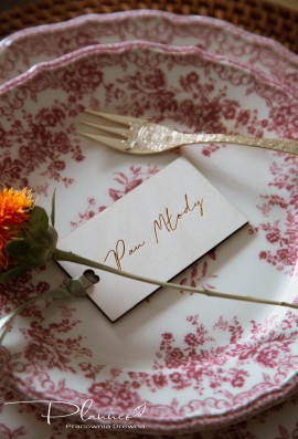 Winietka grawerowana ślubna drewniana