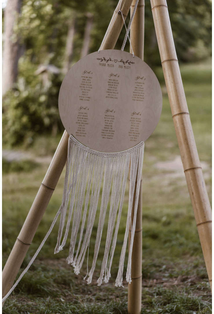 Drewniany table plan