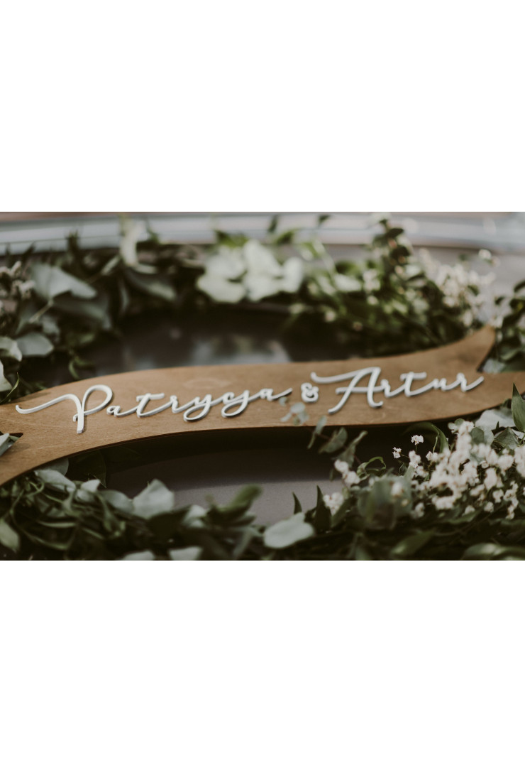 Wstęga z imionami Pary Młodej