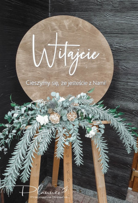 Tablica powitalna drewniana