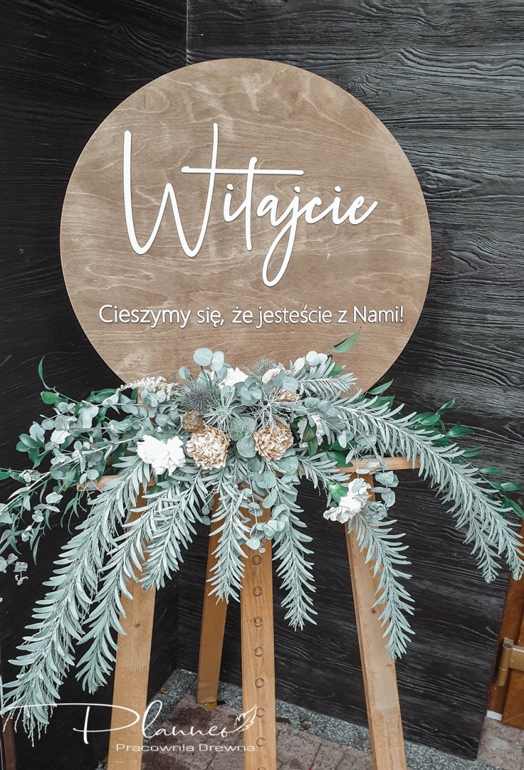 Tablica powitalna drewniana