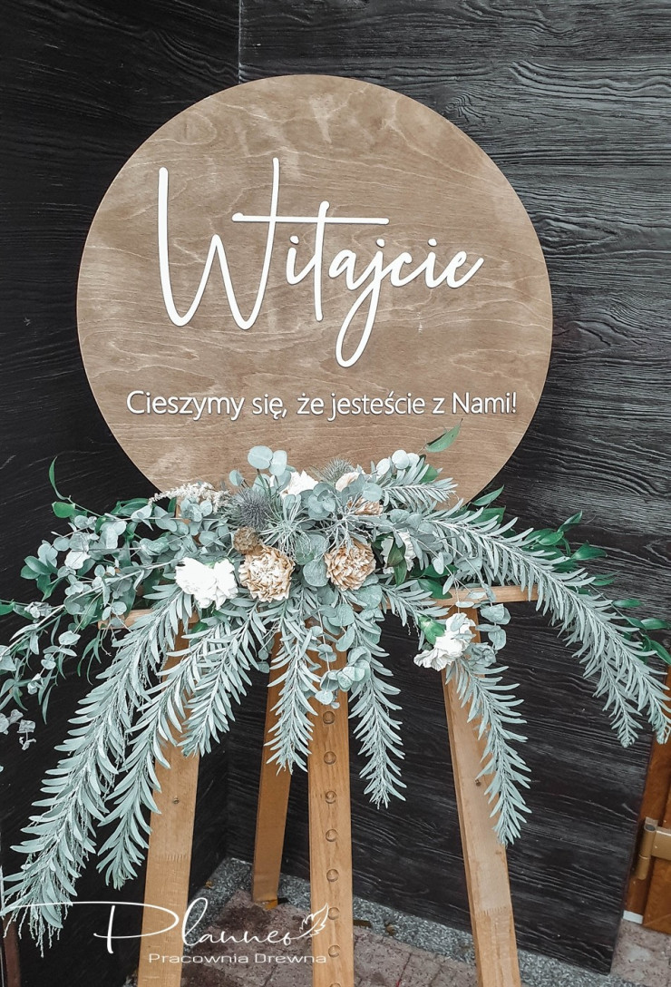Tablica powitalna drewniana