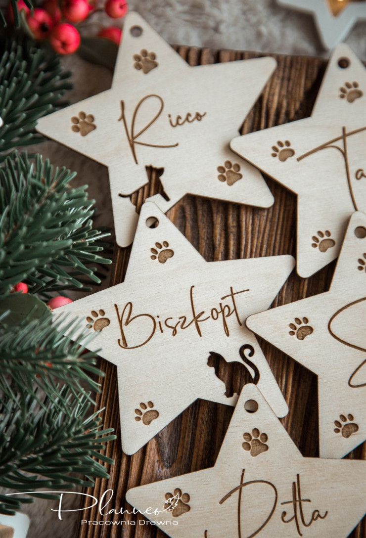 Drewniane bombki dla pupila