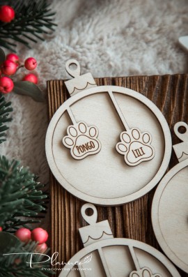 Drewniana bombka łapka