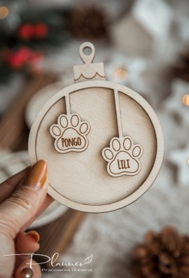 Drewniana bombka z imieniem pupila