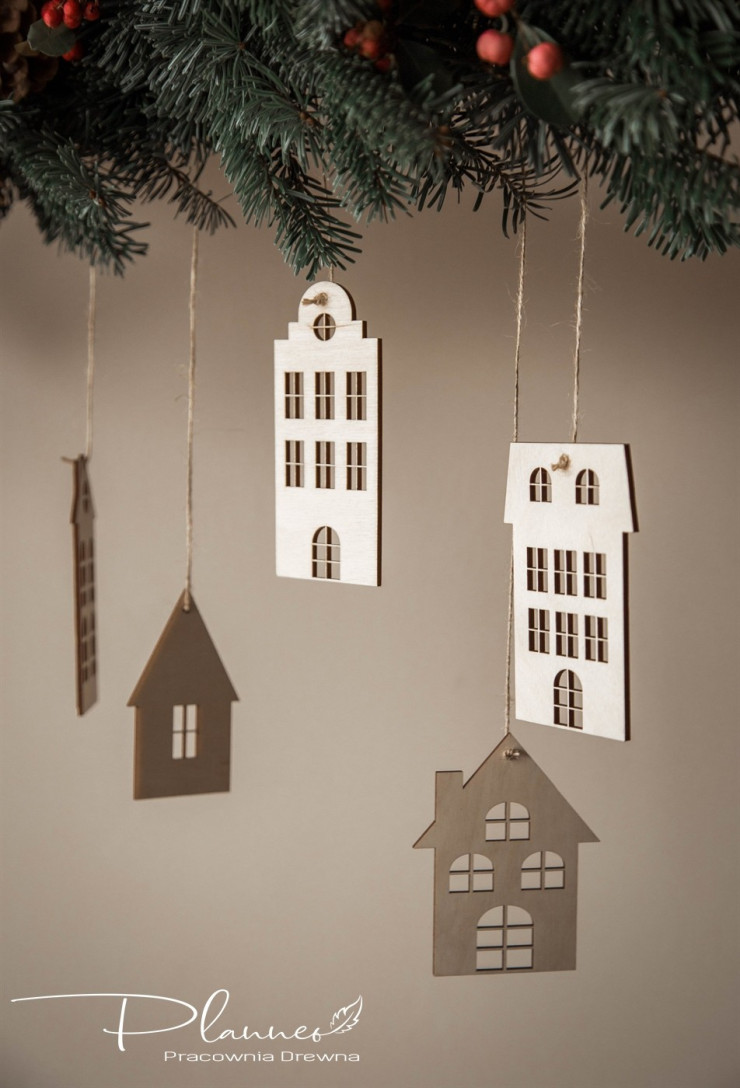 Domki drewniane na choinkę