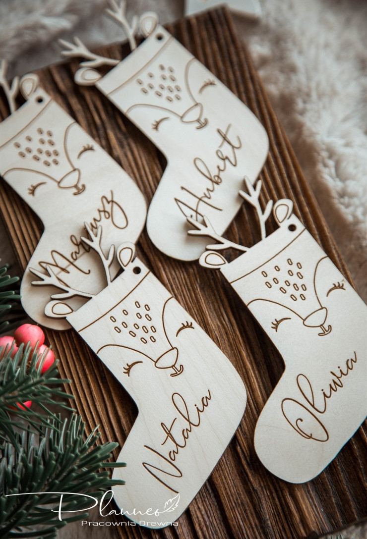 Drewniane skarpety z imionami