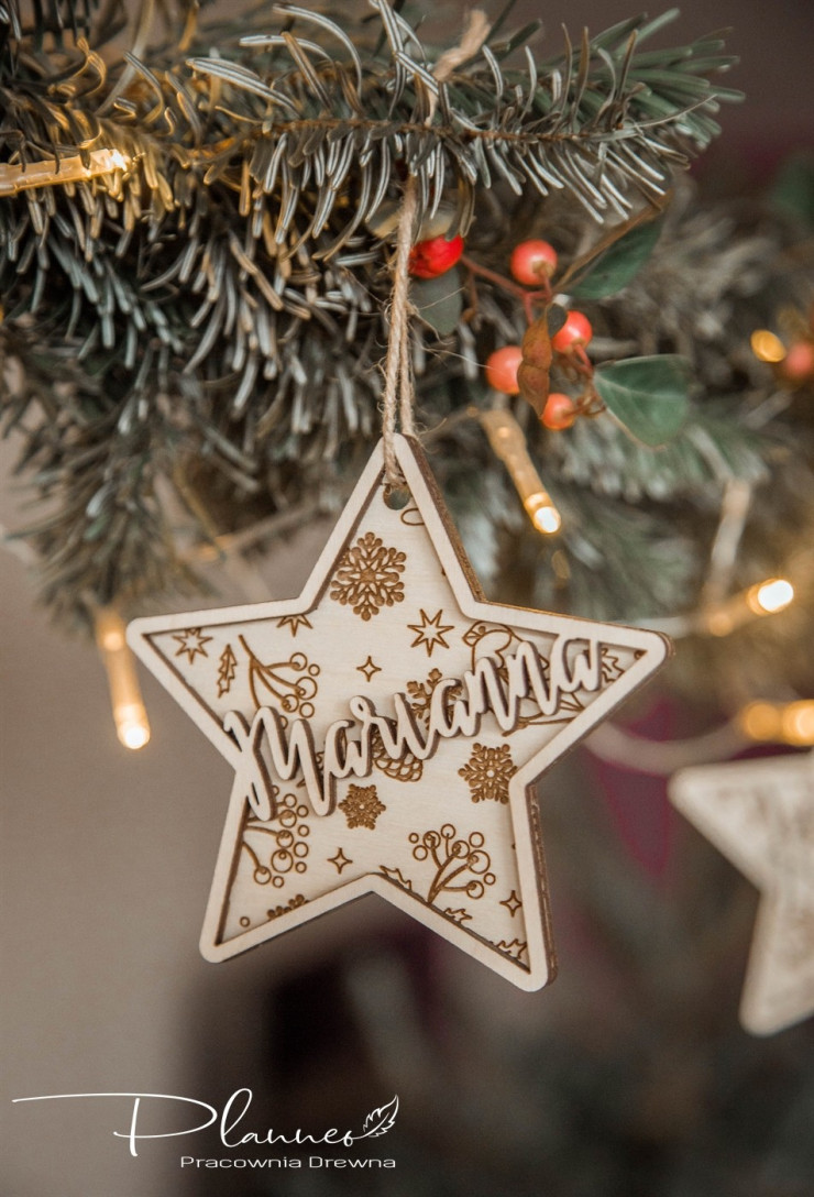 Gwiazdki z imionami drewniane