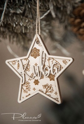 Gwiazdki na choinkę grawerowane