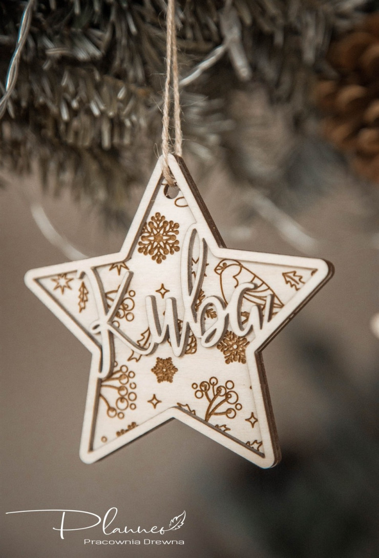 Gwiazdki na choinkę grawerowane