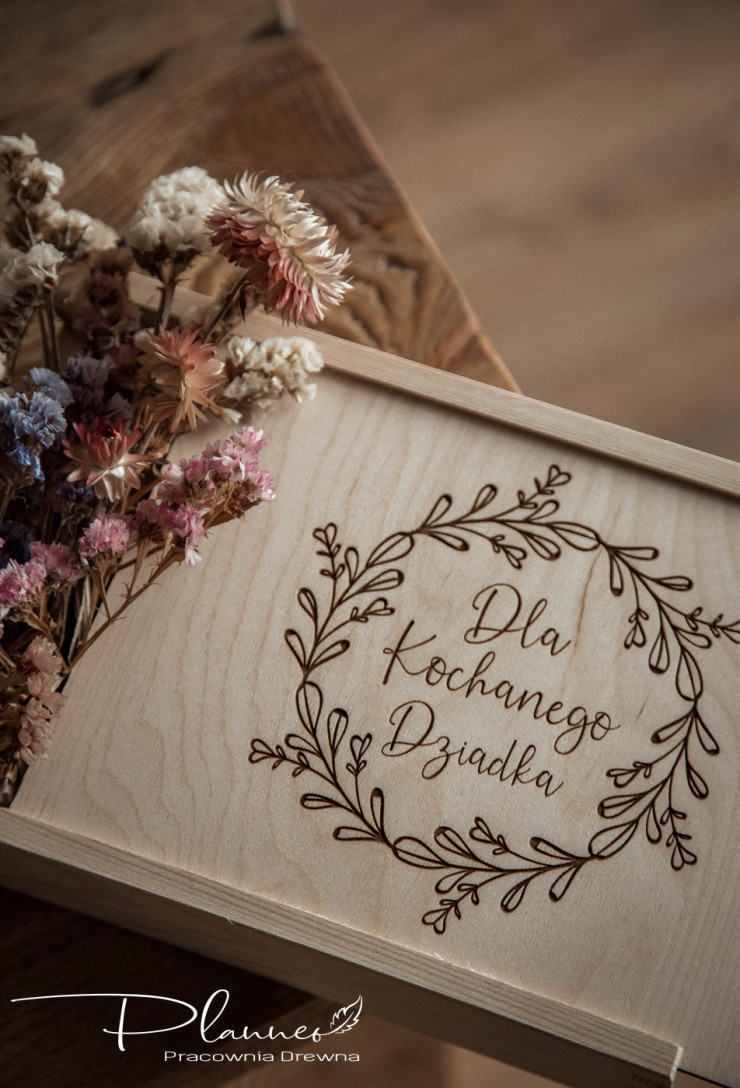 Drewniane pudełko wspomnień dla Dziadka