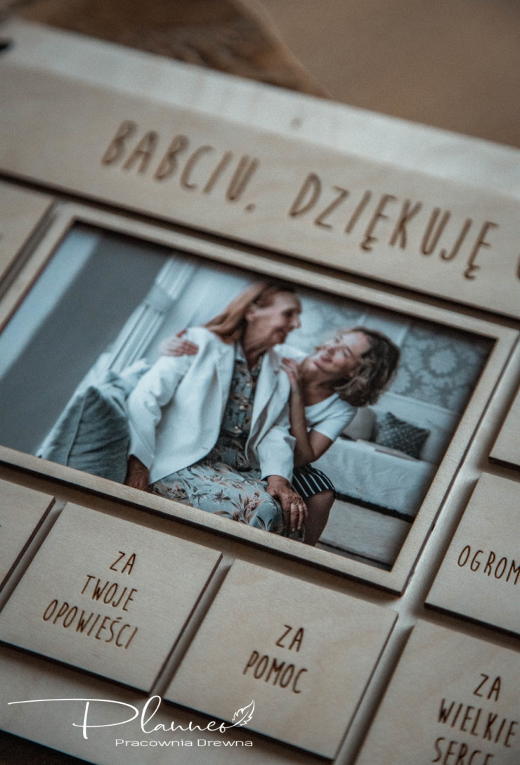 Drewniana ramka dla dziadków