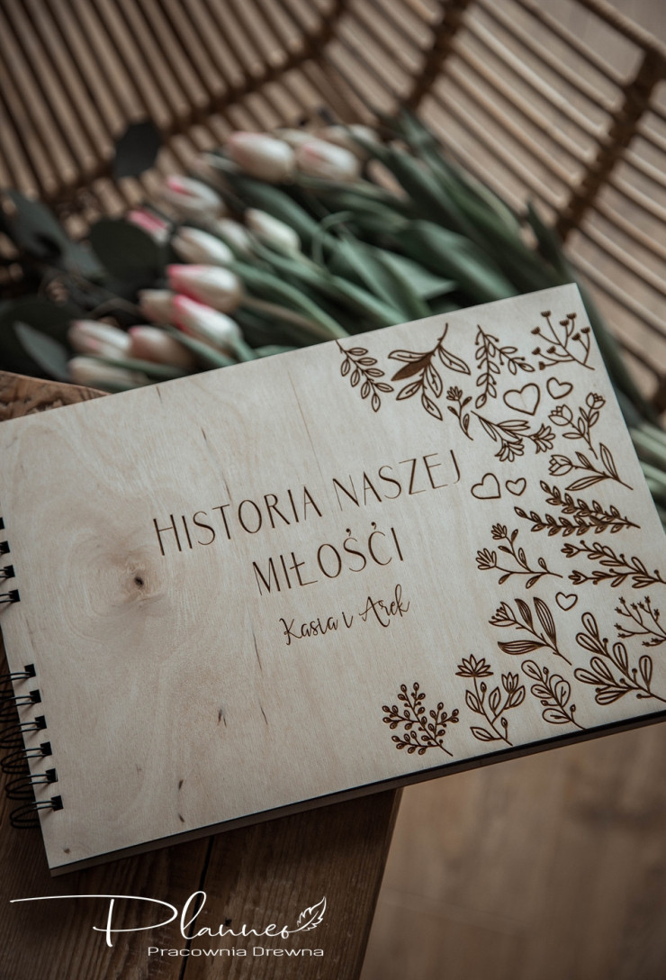 Drewniany album Walentynkowy