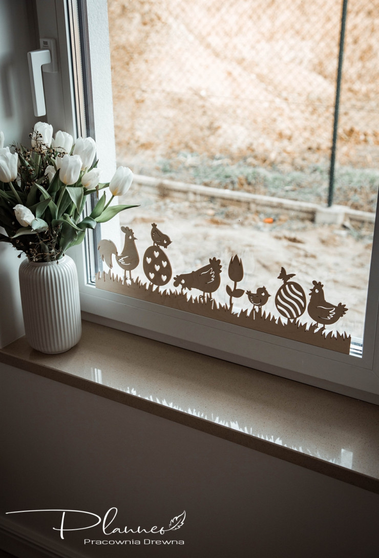 Drewniane kurki an szybę