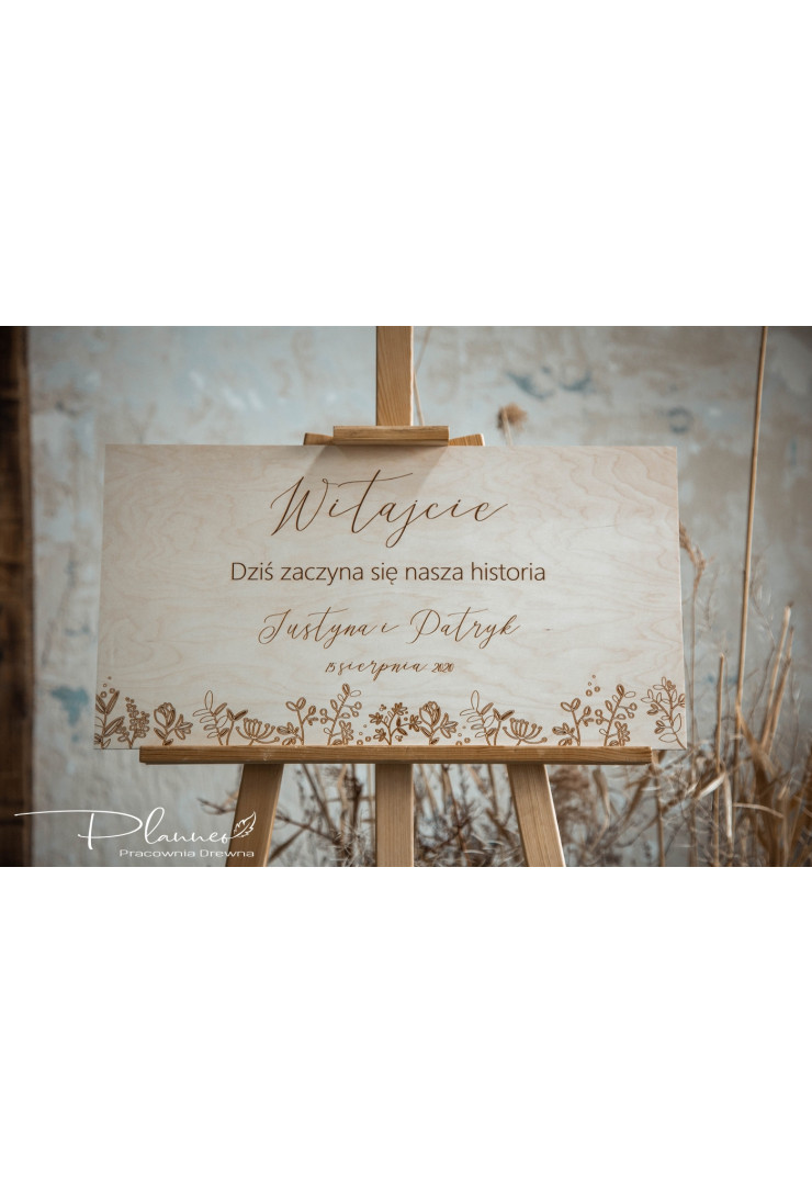 Tablica powitalna grawerowana