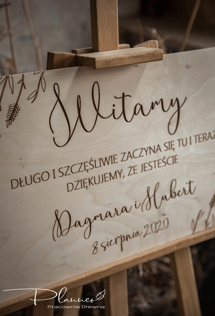 Tablica powitalna ślubna