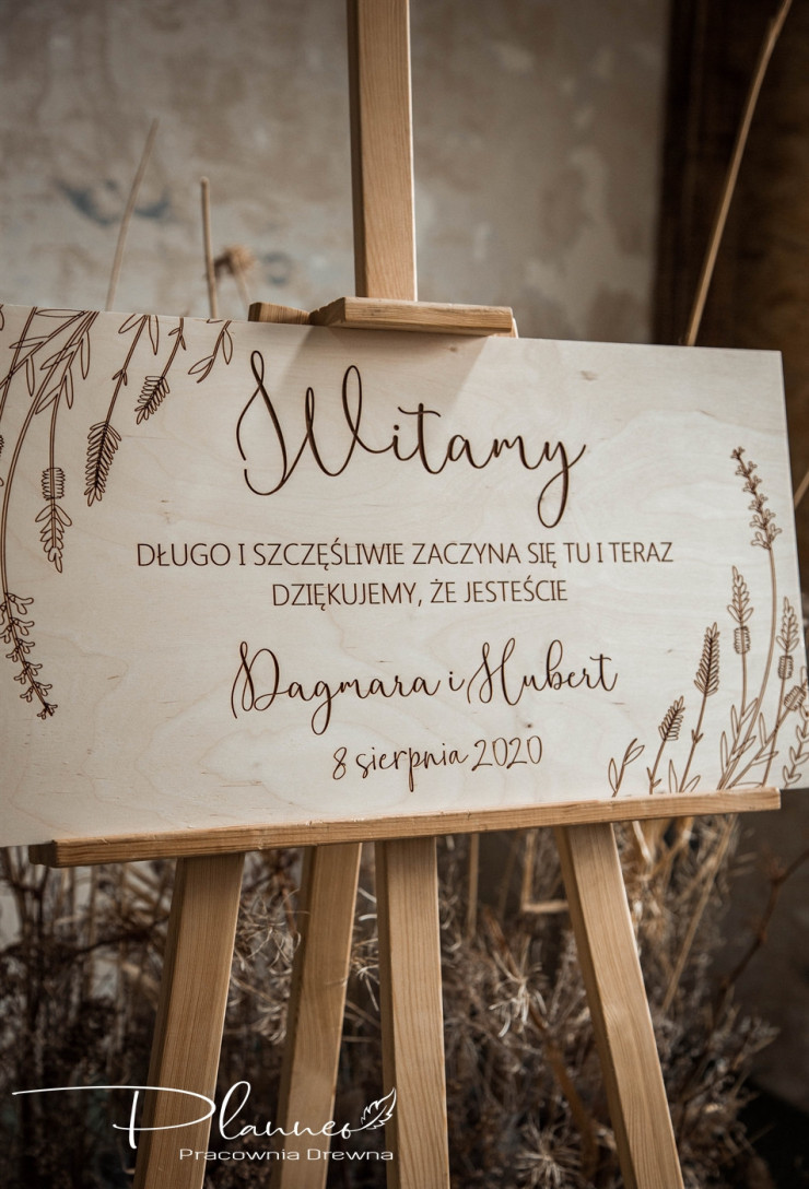 Tablica powitalna grawerowana