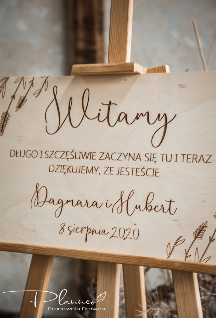 Tablica powitalna drewniana
