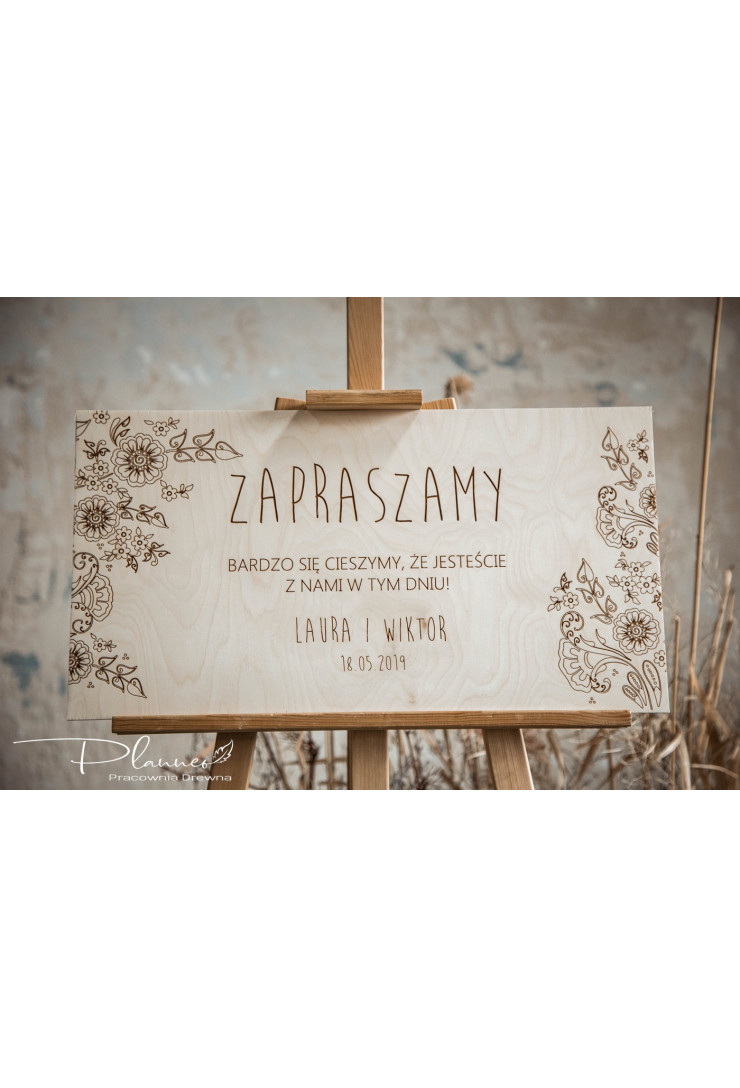 Tablica powitalna grawerowana