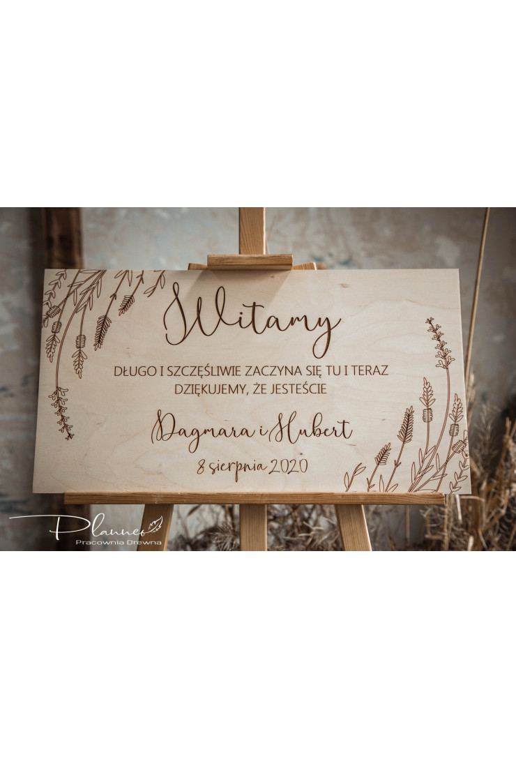 Tablica drewniana ślubna
