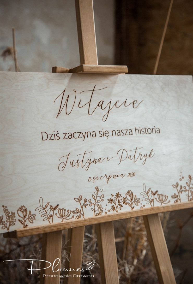 Tablica powitalna ślubna