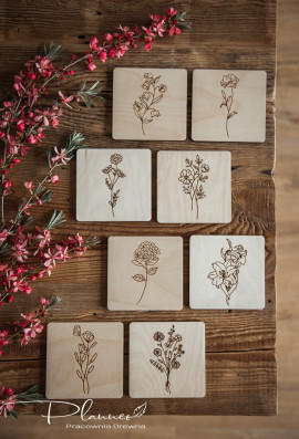 Podkładki pod kubek dla Mamy kwiaty