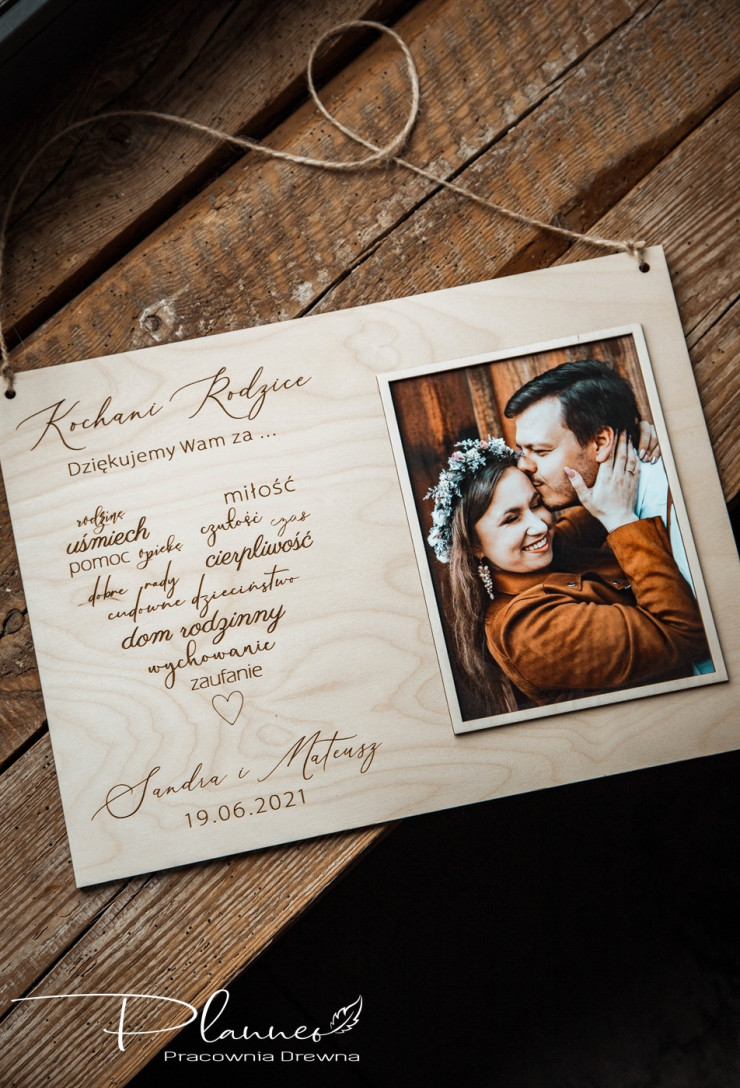 Obraz z sercem dla rodziców