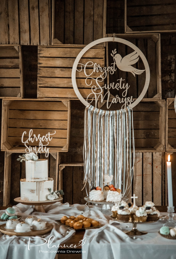 Koło Chrzest Święty ze wstążkami