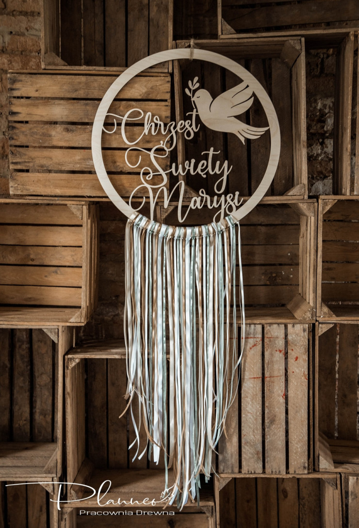 Koło łapacz ze wstążkami Chrzest Święty