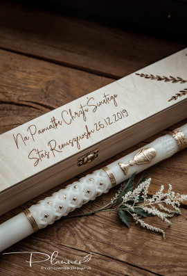 Pudełko drewniane na świecę gałązka