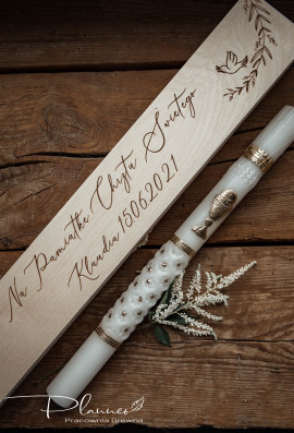 Pudełko na świecę gołąb