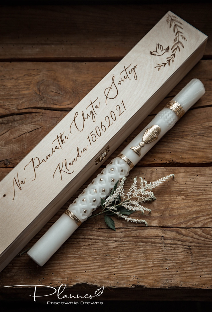 Pudełko drewniane na świecę