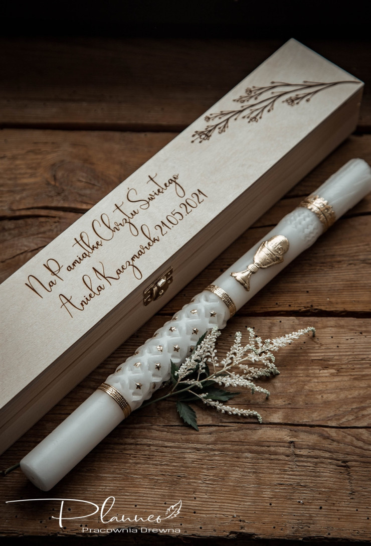 Pudełko na świecę natura drewniane