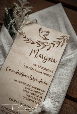 Zaproszenie na Chrzest gołąb