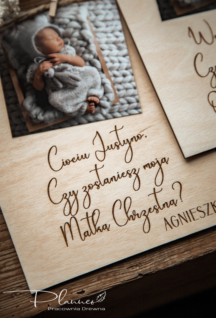 Tabliczka z prośbą dla Chrzestnej