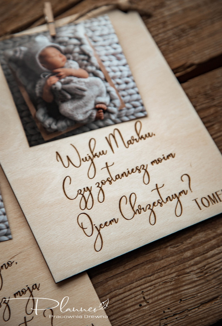 Tabliczka z prośbą dla Chrzestnego