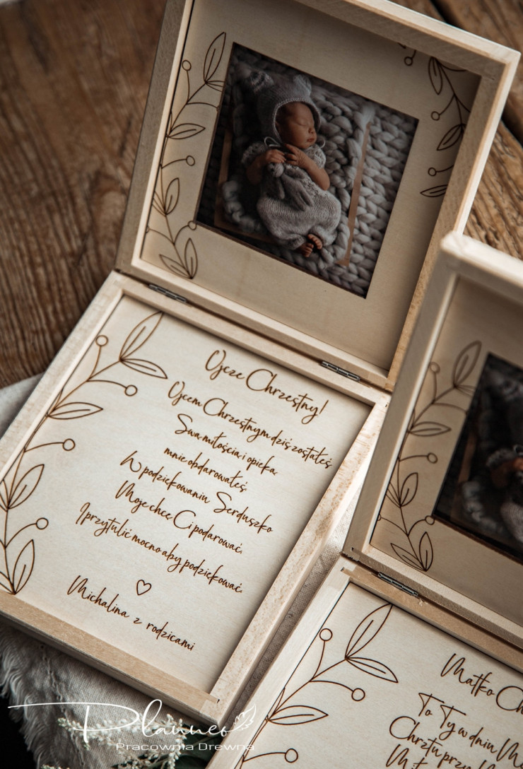 Pamiątka drewniana dla Chrzestnych