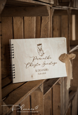 Album drewniany na Chrzest Święty