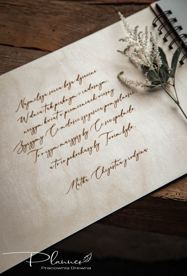 Album drewniany Pamiątka Chrztu Świętego